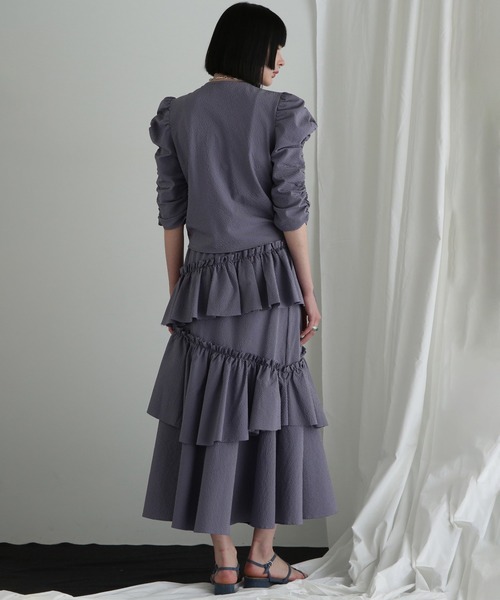 ROSE BUD(ローズバッド)の「(CREOLME)ギンガムチェックフリルスカート(スカート・レディース・ブルー/ブラック・ONE SIZE)」の10枚目の写真