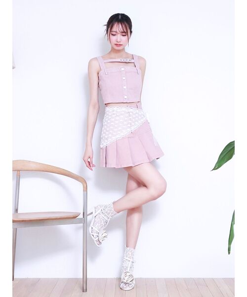 EATME（イートミー）の「ベルトデニムビスチェ（セットアップ可能）（キャミソール・レディース・ブラック/ブルー/ピンク・FREE）」の14枚目の写真