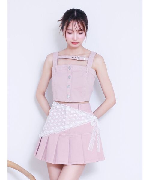 EATME（イートミー）の「ベルトデニムビスチェ（セットアップ可能）（キャミソール・レディース・ブラック/ブルー/ピンク・FREE）」の18枚目の写真