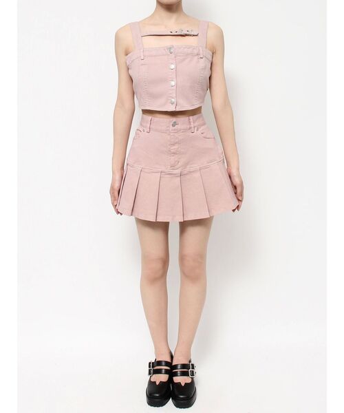 EATME(イートミー)の「ベルトデニムビスチェ(セットアップ可能)(キャミソール・レディース・ブラック/ブルー/ピンク・FREE)」の13枚目の写真