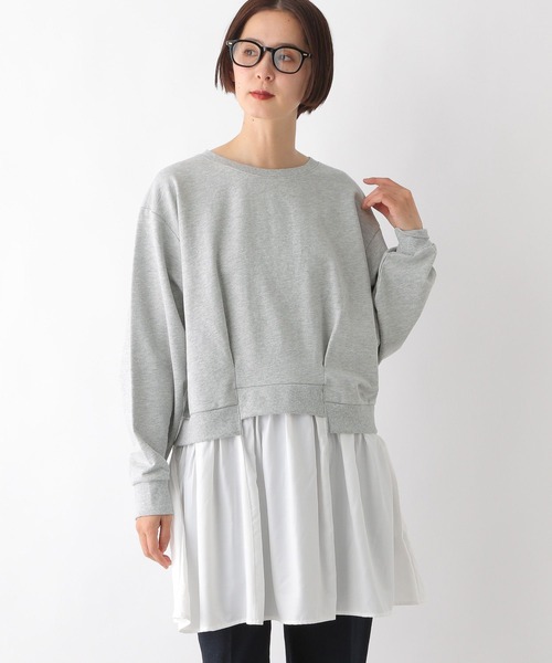 LEPSIM(レプシィム)の「ドッキングチュニックワンピース 287580(チュニック・レディース・ブラック/チャコールグレー/ライトグレー・FREE)」の1枚目の写真