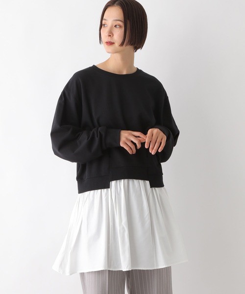LEPSIM(レプシィム)の「ドッキングチュニックワンピース 287580(チュニック・レディース・ブラック/チャコールグレー/ライトグレー・FREE)」の2枚目の写真