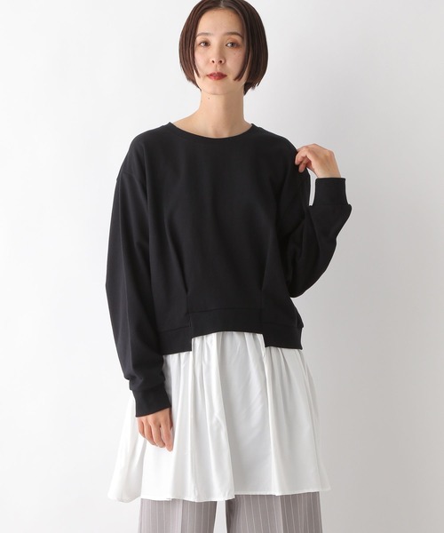LEPSIM(レプシィム)の「ドッキングチュニックワンピース 287580(チュニック・レディース・ブラック/チャコールグレー/ライトグレー・FREE)」の4枚目の写真