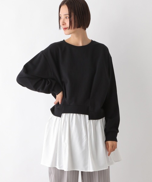 LEPSIM(レプシィム)の「ドッキングチュニックワンピース 287580(チュニック・レディース・ブラック/チャコールグレー/ライトグレー・FREE)」の5枚目の写真