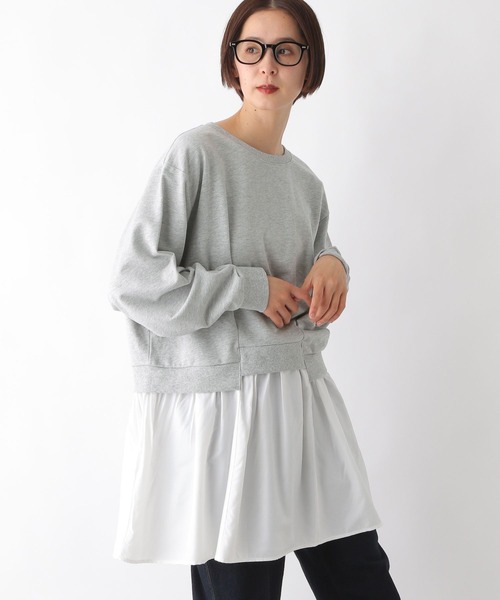 LEPSIM(レプシィム)の「ドッキングチュニックワンピース 287580(チュニック・レディース・ブラック/チャコールグレー/ライトグレー・FREE)」の10枚目の写真
