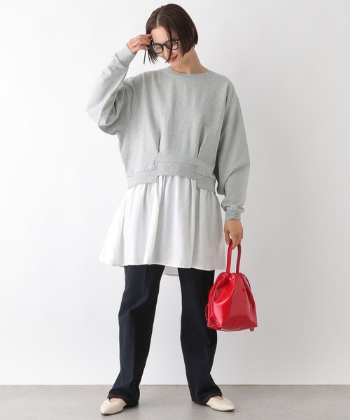 LEPSIM(レプシィム)の「ドッキングチュニックワンピース 287580(チュニック・レディース・ブラック/チャコールグレー/ライトグレー・FREE)」の14枚目の写真