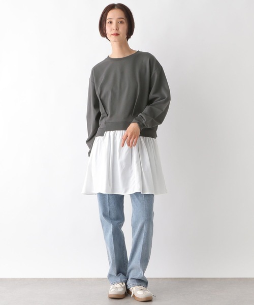 LEPSIM(レプシィム)の「ドッキングチュニックワンピース 287580(チュニック・レディース・ブラック/チャコールグレー/ライトグレー・FREE)」の19枚目の写真