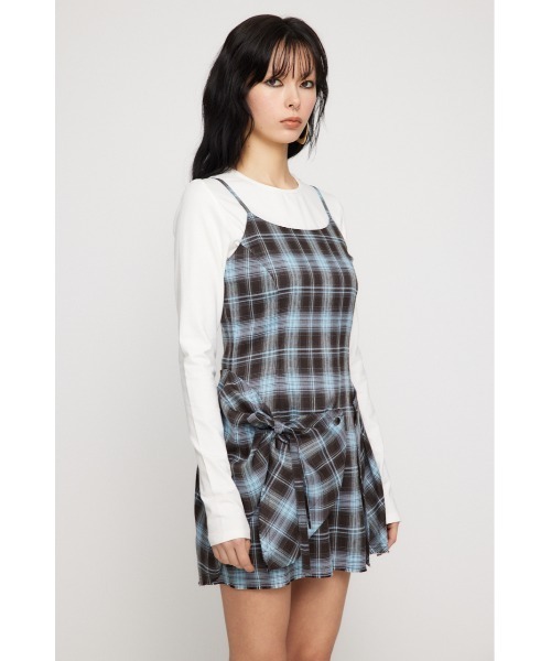 LAGUA GEM（ラグアジェム）の「ASYMMETRY PLAID ワンピース（ワンピース・レディース・ブラック/ブルー・MEDIUM/SMALL）」の7枚目の写真