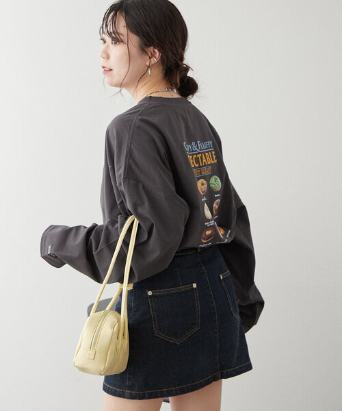 NUNIFE（ユニフィー）の「【NUNIFE】ドーナッツメニューT（Tシャツ/カットソー・レディース・オフホワイト/オートミール/スミクロ・FREE）」の5枚目の写真