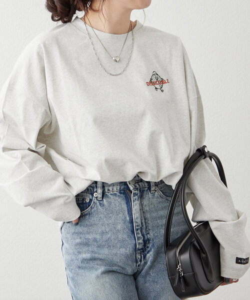 NUNIFE（ユニフィー）の「【NUNIFE】ドーナッツメニューT（Tシャツ/カットソー・レディース・オフホワイト/オートミール/スミクロ・FREE）」の10枚目の写真