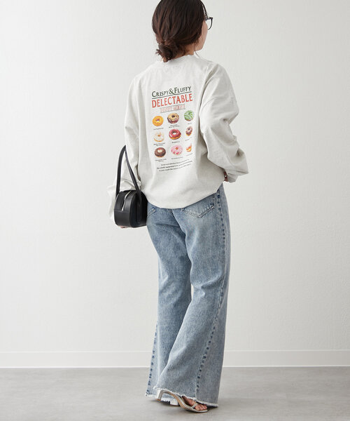 NUNIFE（ユニフィー）の「【NUNIFE】ドーナッツメニューT（Tシャツ/カットソー・レディース・オフホワイト/オートミール/スミクロ・FREE）」の12枚目の写真