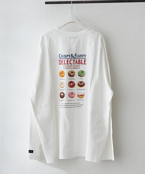 NUNIFE（ユニフィー）の「【NUNIFE】ドーナッツメニューT（Tシャツ/カットソー・レディース・オフホワイト/オートミール/スミクロ・FREE）」の19枚目の写真
