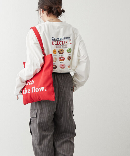 NUNIFE（ユニフィー）の「【NUNIFE】ドーナッツメニューT（Tシャツ/カットソー・レディース・オフホワイト/オートミール/スミクロ・FREE）」の16枚目の写真