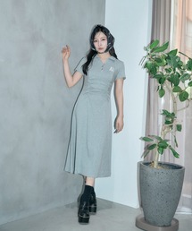 ANDGEEBEE | ギャザーポロロングワンピ(ワンピース)