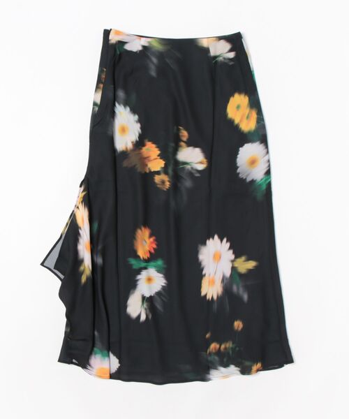 Desigual(デシグアル)の「ブラーフラワープリント ロングスカート(スカート・レディース・ブラック・XS/S/M/L/XL)」の2枚目の写真