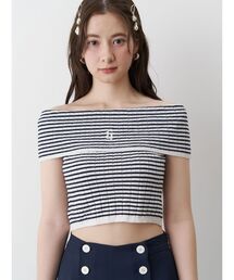 CALNAMUR カルナムール フェイクマラボーニット　オフショルダー CALNAMUR カルナムール フェイクマラボーニットオフショルダー