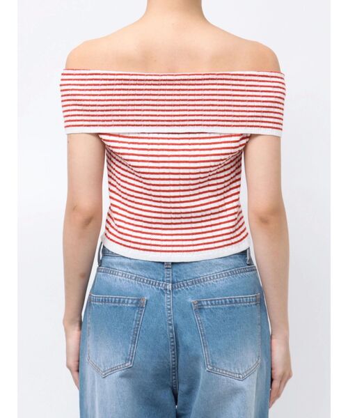 CALNAMUR（カルナムール）の「BOEDER OFFSHOULDER KNIT PO/ボーダーオフショルダーニットプルオーバー（ニット/セーター・レディース・その他1/レッド/ブラック・FREE）」の11枚目の写真