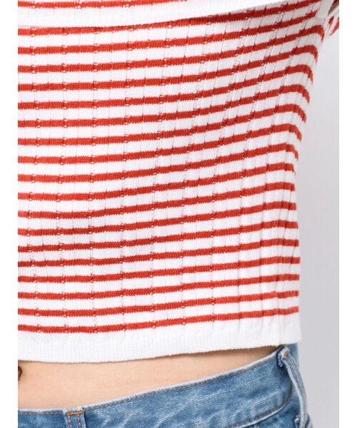 CALNAMUR（カルナムール）の「BOEDER OFFSHOULDER KNIT PO/ボーダーオフショルダーニットプルオーバー（ニット/セーター・レディース・その他1/レッド/ブラック・FREE）」の14枚目の写真