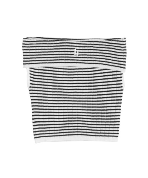 CALNAMUR（カルナムール）の「BOEDER OFFSHOULDER KNIT PO/ボーダーオフショルダーニットプルオーバー（ニット/セーター・レディース・その他1/レッド/ブラック・FREE）」の3枚目の写真