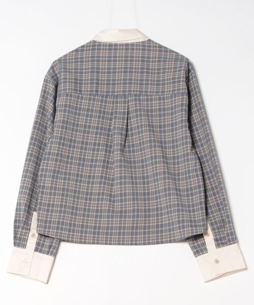 nemne store(ネンネストア)の「配色チェックグランパシャツ(シャツ/ブラウス・レディース・サックスブルー系/ネイビー・MEDIUM/SMALL)」の8枚目の写真