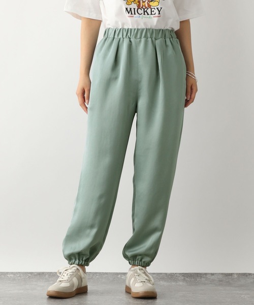 FOUND GOOD（ファウンドグッド）の「サテンジョガーパンツ（その他パンツ・レディース・ブラック/グリーン系2・L/M/S）」の2枚目の写真