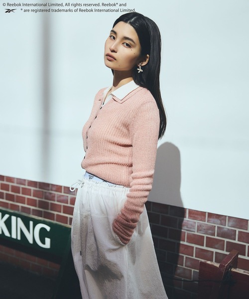 Reebok（リーボック）の「【Reebok】VIS別注ロゴベルトフレアースカート（スカート・レディース・ホワイト/ネイビー/サックスブルー・FREE）」の6枚目の写真