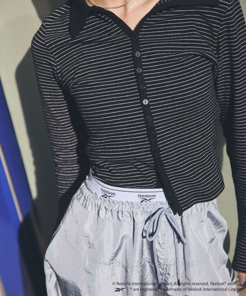 Reebok（リーボック）の「【Reebok】VIS別注ロゴベルトフレアースカート（スカート・レディース・ホワイト/ネイビー/サックスブルー・FREE）」の11枚目の写真