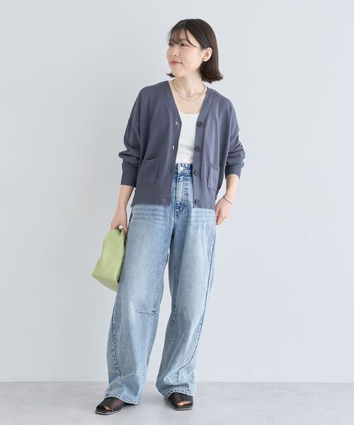 Green　Parks（グリーンパークス）の「ポケット付コンパクトカーディガン（カーディガン/ボレロ・レディース・ライトグレー/ブルー/オレンジ/ダークグレー/ベージュ・FREE）」の7枚目の写真