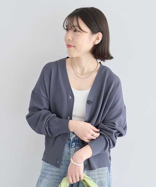 Green　Parks（グリーンパークス）の「ポケット付コンパクトカーディガン（カーディガン/ボレロ・レディース・ライトグレー/ブルー/オレンジ/ダークグレー/ベージュ・FREE）」の8枚目の写真