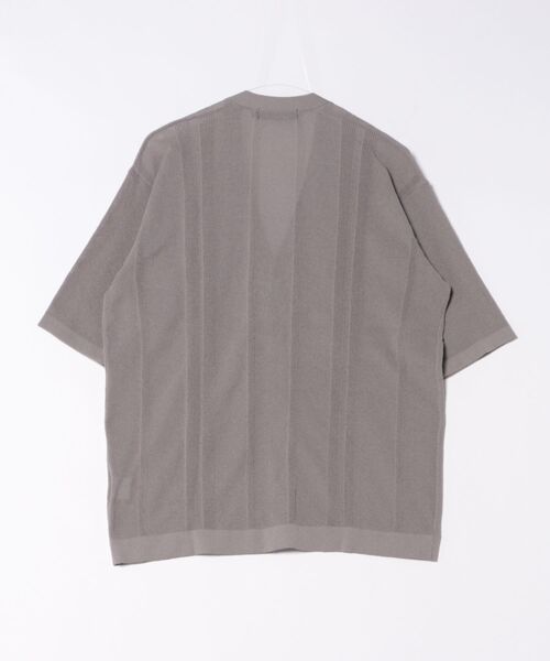 UNION STATION（ユニオンステーション）の「ハイゲージシャドーストライプ5分袖カーディガン（カーディガン/ボレロ・メンズ・グレー系その他/ブラック/ブルー・M/L/LL）」の4枚目の写真