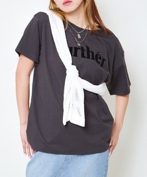 《立体ロゴ×映えシンプル》レディース フロッキープリント Tシャツ カジュアル 着回し 春夏秋