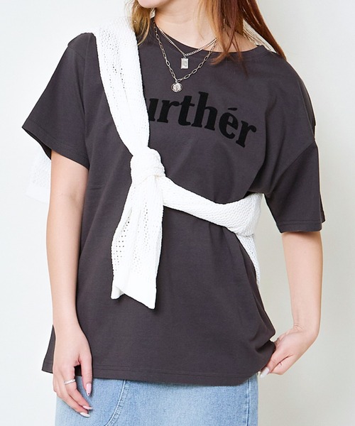 GORGE(ゴージ)の「《立体ロゴ×映えシンプル》レディース フロッキープリント Tシャツ カジュアル 着回し 春夏秋(Tシャツ/カットソー・レディース・オフホワイト/モカ/チャコール・F)」の21枚目の写真