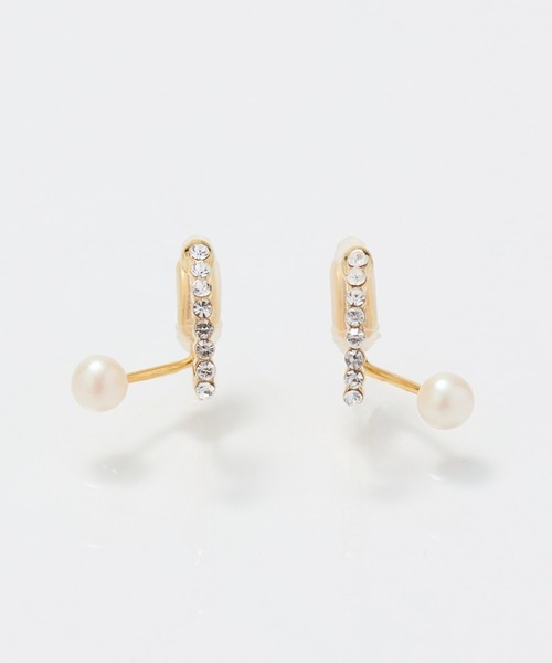 Phoebe（フィービィー）の「【痛くないシリーズ】ラインストーンパールフロートライトフィットイヤリング（イヤリング・レディース・イエローゴールド/シャンパン/シルバー・FREE）」の7枚目の写真