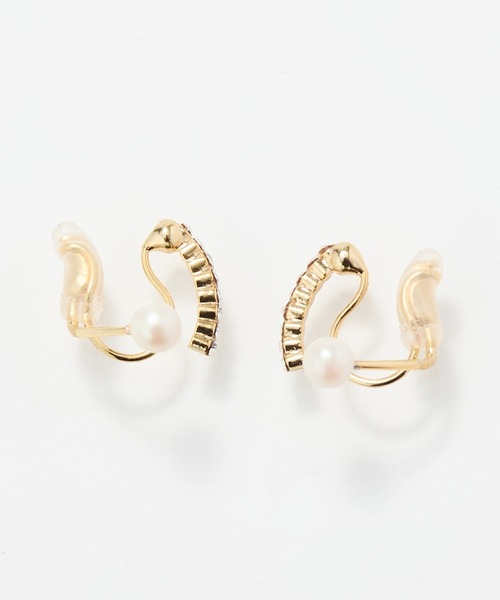 Phoebe（フィービィー）の「【痛くないシリーズ】ラインストーンパールフロートライトフィットイヤリング（イヤリング・レディース・イエローゴールド/シャンパン/シルバー・FREE）」の9枚目の写真