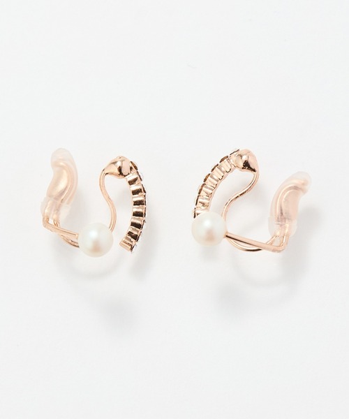 Phoebe（フィービィー）の「【痛くないシリーズ】ラインストーンパールフロートライトフィットイヤリング（イヤリング・レディース・イエローゴールド/シャンパン/シルバー・FREE）」の16枚目の写真