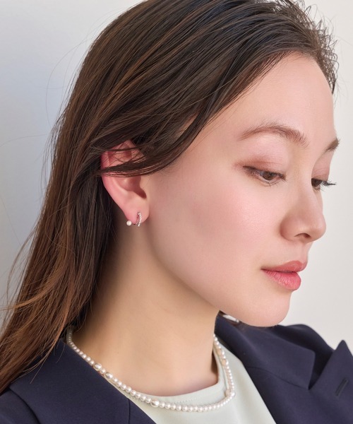 Phoebe（フィービィー）の「【痛くないシリーズ】ラインストーンパールフロートライトフィットイヤリング（イヤリング・レディース・イエローゴールド/シャンパン/シルバー・FREE）」の18枚目の写真