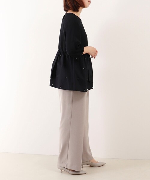 MICO COULIER（ミコクリエ）の「パールスタッズブラウス（シャツ/ブラウス・レディース・オフホワイト/ブラック・38）」の5枚目の写真
