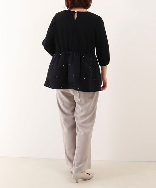 MICO COULIER（ミコクリエ）の「パールスタッズブラウス（シャツ/ブラウス・レディース・オフホワイト/ブラック・38）」の6枚目の写真