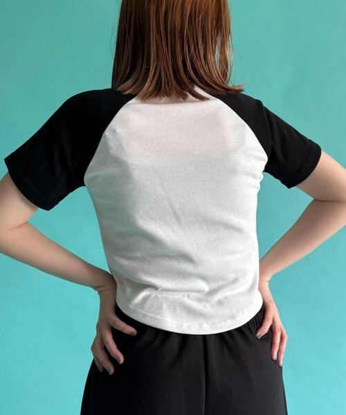 WOND(ウォンド)の「WOND/AMERICAラグランチビT(Tシャツ/カットソー・レディース・ブラック・FREE)」の5枚目の写真