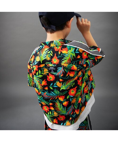 BREEZE(ブリーズ)の「【B NEW JACK/ジュニア対応】サイドライン総柄半袖シャツ_90~160cm展開(シャツ/ブラウス・キッズ・オフホワイト/ブラック/パープル・90/100/110/120/130/140/150/160)」の6枚目の写真