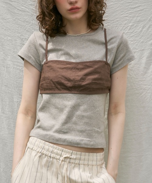 トップス eaphione shoulder leaf bustier LEAF PRINT SHIRTのコーディネートスナップ（BUYER.Y）｜L