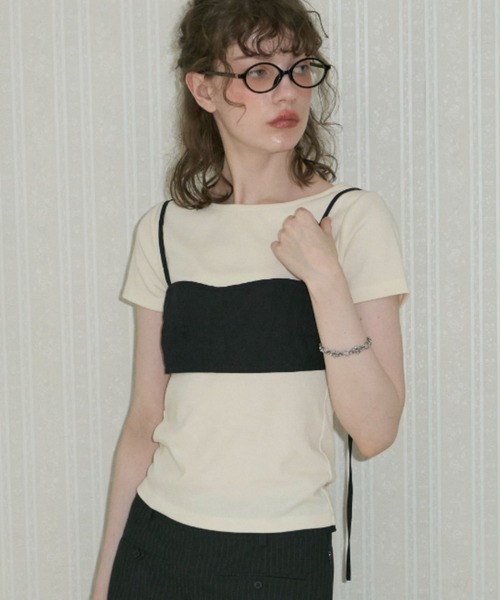 セール】back point layered bustier / バックポイント