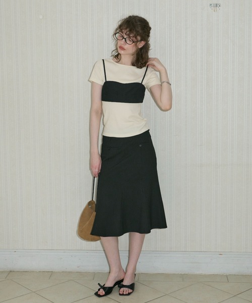 back point layered bustier / バックポイントレイヤードビスチェ レディース back point layered bustier / バックポイントレイヤード