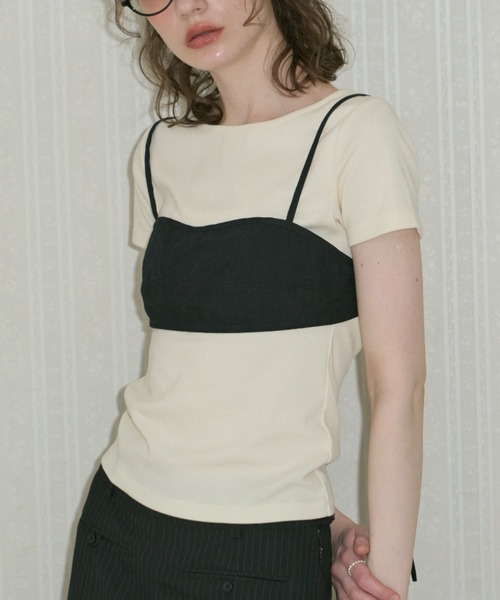 back point layered bustier / バックポイントレイヤードビスチェ レディース back point layered bustier / バックポイントレイヤード
