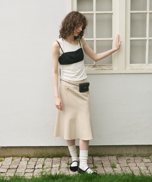 GIUNON（ジウノン）の「back point layered bustier / バックポイントレイヤードビスチェ（その他トップス・レディース・ブラウン/ブラック・FREE）」の5枚目の写真