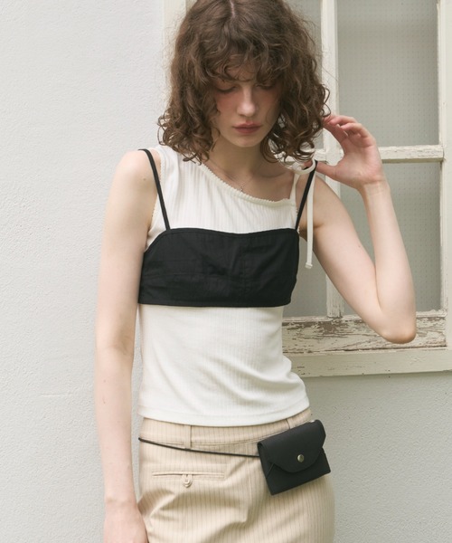 GIUNON（ジウノン）の「back point layered bustier / バックポイントレイヤードビスチェ（その他トップス・レディース・ブラウン/ブラック・FREE）」の6枚目の写真