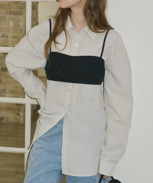 GIUNON（ジウノン）の「back point layered bustier / バックポイントレイヤードビスチェ（その他トップス・レディース・ブラウン/ブラック・FREE）」の14枚目の写真