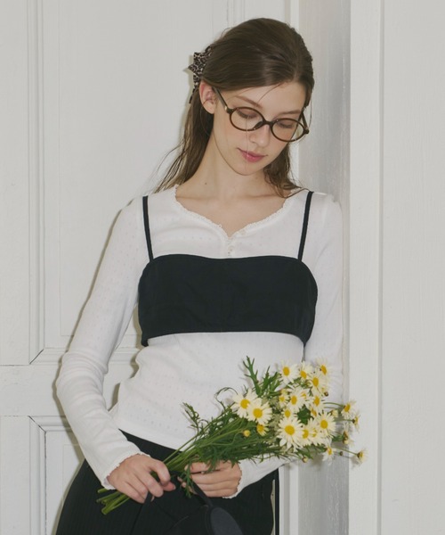 GIUNON（ジウノン）の「back point layered bustier / バックポイントレイヤードビスチェ（その他トップス・レディース・ブラウン/ブラック・FREE）」の10枚目の写真