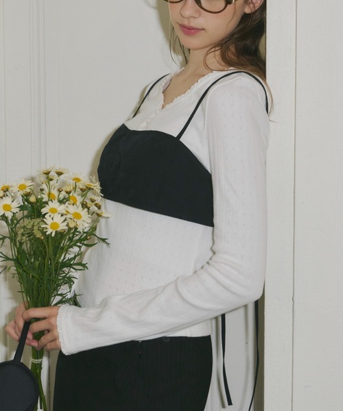 GIUNON（ジウノン）の「back point layered bustier / バックポイントレイヤードビスチェ（その他トップス・レディース・ブラウン/ブラック・FREE）」の12枚目の写真