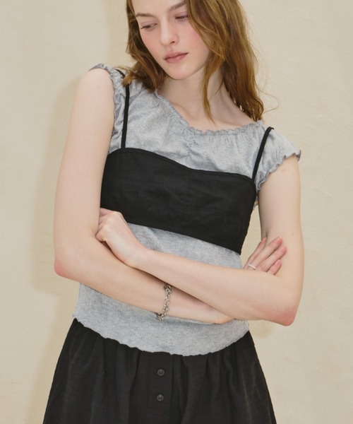 back point layered bustier / バックポイントレイヤードビスチェ レディース back point layered bustier / バックポイントレイヤード